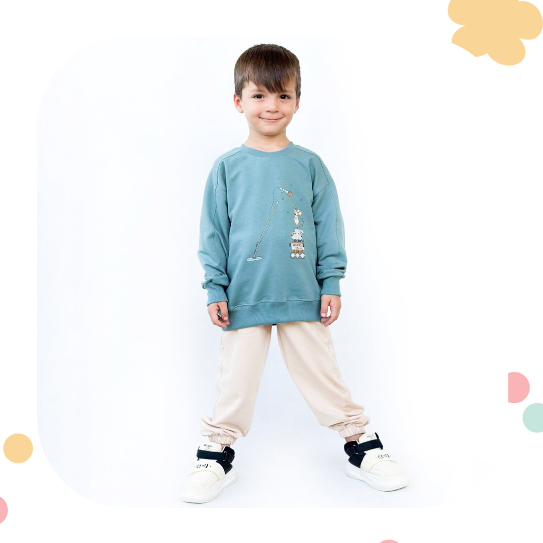 شلوار کودکانه هرس اسلش نخودی